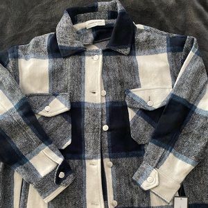 Goodnight Macaroon Plaid Oversized Shirt Jacket